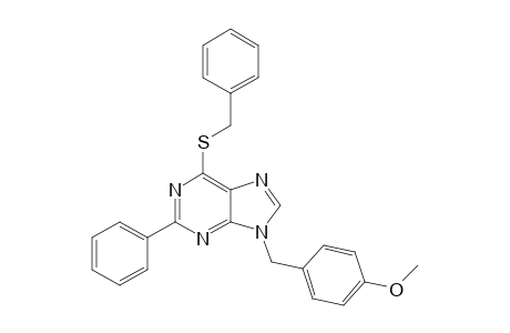 6-(benzylthio)-9-p-anisyl-2-phenyl-purine