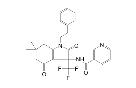 N-[6,6-dimethyl-2,4-dioxo-1-(2-phenylethyl)-3-(trifluoromethyl)-2,3,4,5,6,7-hexahydro-1H-indol-3-yl]nicotinamide