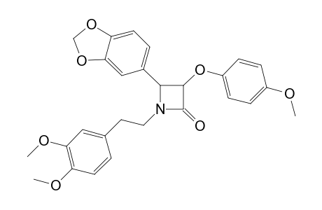 4-(1,3-Benzodioxol-5-yl)-1-[2-(3,4-dimethoxyphenyl)ethyl]-3-(4-methoxyphenoxy)-2-azetidinone
