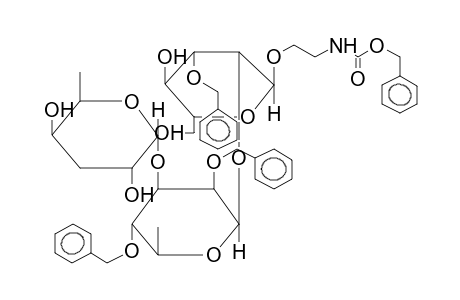2-BENZYLOXYCARBONYLAMINOETHYL 2-O-[2,4-DI-O-BENZYL-3-O-(3,6-DIDEOXY-ALPHA-D-XYLOHEXOPYRANOSYL)-BETA-L-RHAMNOPYRANOSYL]-3-O-BENZYL-ALPHA-D-MANNOPYRANOSIDE