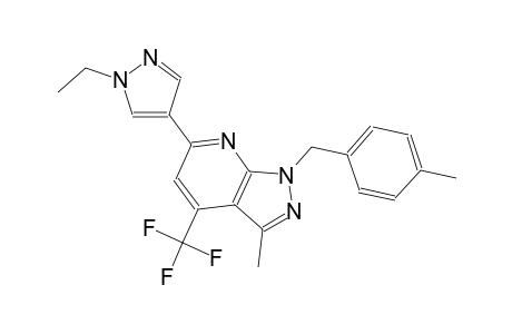 1H-pyrazolo[3,4-b]pyridine, 6-(1-ethyl-1H-pyrazol-4-yl)-3-methyl-1-[(4-methylphenyl)methyl]-4-(trifluoromethyl)-
