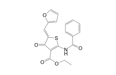 Thiophene-3-carboxylic acid, 4,5-dihydro-2-benzoylamino-5-(2-furfurylidene)-4-oxo-, ethyl ester