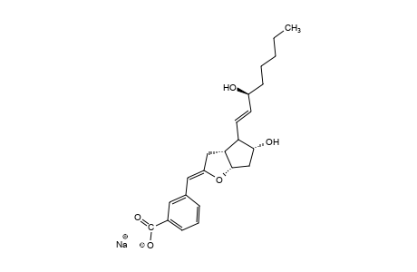 alpha-{hexahydro-5alpha-hydroxy-4-[(E)-3S-hydroxy-1-octenyl]-(Z)-3alpha,6aalpha-2H-cyclopenta[b]furan-2-ylidene-m-toluic aicd,monosodium salt