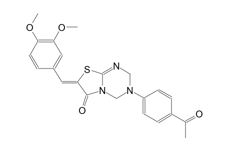 2H-thiazolo[3,2-a][1,3,5]triazin-6(7H)-one, 3-(4-acetylphenyl)-7-[(3,4-dimethoxyphenyl)methylene]-3,4-dihydro-, (7Z)-