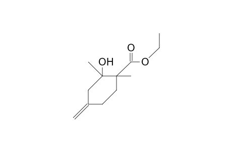 2-Hydroxy-1,2-dimethyl-4-methylidene-cyclohexanecarboxylic acid, ethyl ester