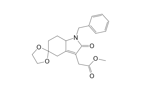 2-(1'-benzyl-2'-keto-spiro[1,3-dioxolane-2,5'-4,6,7,7a-tetrahydroindole]-3'-yl)acetic acid methyl ester