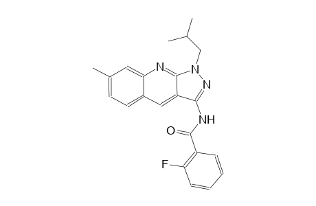 2-fluoro-N-(1-isobutyl-7-methyl-1H-pyrazolo[3,4-b]quinolin-3-yl)benzamide