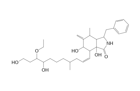 1-Benzyl-3a5-dihydroxy-4-(8,11-dihydroxy-9-ethoxy-4-methyl-undec-1-enyl)-7-methyl-6-methylene-3-oxo3a,4,5,6,7,7a-hexahydro-isoindoline