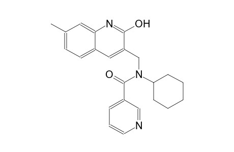 N-cyclohexyl-N-[(2-hydroxy-7-methyl-3-quinolinyl)methyl]nicotinamide