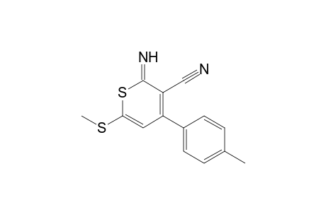 2-Imino-6-methylthio-4-(4-methylphenyl)-2H-thiopyran-3-carbonitrile