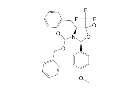 (2S,4S,5R/S)-4-BENZYL-N-(BENZYLOXYCARBONYL)-5-HYDROXY-2-(4'-METHOXYPHENYL)-5-(TRIFLUOROMETHYL)-1,3-OXAZOLIDINE