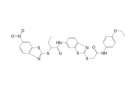 N-[2-[2-[(4-ethoxyphenyl)amino]-2-oxidanylidene-ethyl]sulfanyl-1,3-benzothiazol-6-yl]-2-[(6-nitro-1,3-benzothiazol-2-yl)sulfanyl]butanamide
