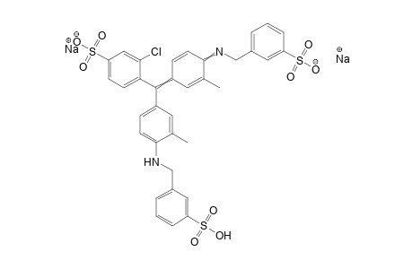 Benzenesulfonic acid, 3-chloro-4-[[3-methyl-4-[[(3-sulfophenyl)methyl]amino]phenyl][3-methyl-4-[[(3-sulfophenyl)methyl]imino]-2,5-cyclohexadien-1-ylidene]methyl]-, disodium salt
