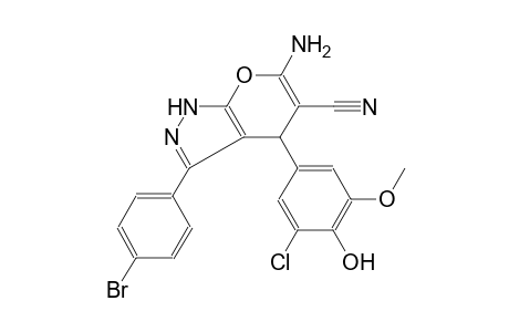 6-Amino-3-(4-bromophenyl)-4-(3-chloro-4-hydroxy-5-methoxy-phenyl)-2,4-dihydropyrano[2,3-c]pyrazole-5-carbonitrile