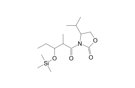 (+-)-erythro-3-(3-Hydroxy-2-methyl-1-oxopentyl)-4-(1-methylethyl)-2-oxazolidinone trimerhylsilyl ether dev.