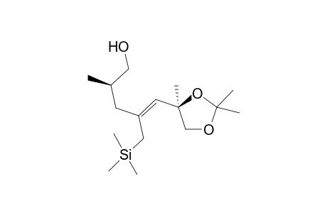 (+)-(4E)-(2R)-2-Methyl-5-[(4'R)-2',2',4'-trimethyl-1',3'-diocolane-4'-yl]-4-(trimethylsilylmethyl)pent-4-en-1-ol
