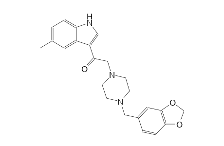 2-[4-(1,3-benzodioxol-5-ylmethyl)-1-piperazinyl]-1-(5-methyl-1H-indol-3-yl)ethanone
