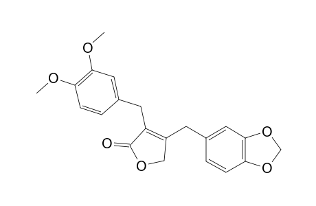 GUAYADEQUIENE;2-3',4'-DIMETHOXYBENZYL-3-3'',4''-METHYLENEDIOXYBENZYL-2,3-DEHYDRO-GAMMA-BUTYROLACTONE