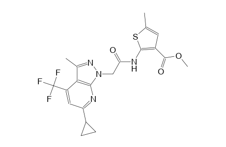 3-thiophenecarboxylic acid, 2-[[[6-cyclopropyl-3-methyl-4-(trifluoromethyl)-1H-pyrazolo[3,4-b]pyridin-1-yl]acetyl]amino]-5-methyl-, methyl ester