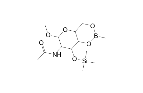 .alpha.-D-Glucopyranoside, methyl 2-(acetylamino)-2-deoxy-3-O-(trimethylsilyl)-, cyclic methylboronate