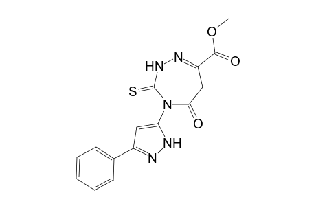 Methyl 5-oxo-4-(3-phenyl-1H-pyrazol-5-yl)-3-thioxo-3,4,5,6-tetrahydro-2H-1,2,4-triazepine-7-carboxylate