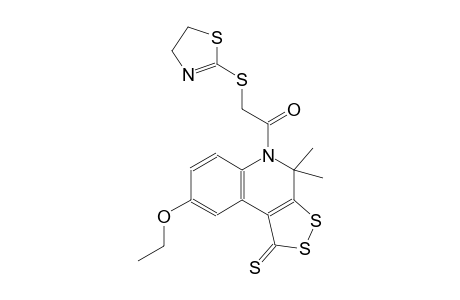 5-[(4,5-dihydro-1,3-thiazol-2-ylsulfanyl)acetyl]-8-ethoxy-4,4-dimethyl-4,5-dihydro-1H-[1,2]dithiolo[3,4-c]quinoline-1-thione