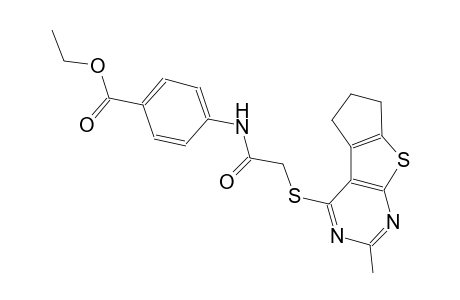 benzoic acid, 4-[[[(6,7-dihydro-2-methyl-5H-cyclopenta[4,5]thieno[2,3-d]pyrimidin-4-yl)thio]acetyl]amino]-, ethyl ester