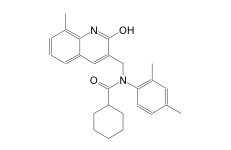 N-(2,4-dimethylphenyl)-N-[(2-hydroxy-8-methyl-3-quinolinyl)methyl]cyclohexanecarboxamide