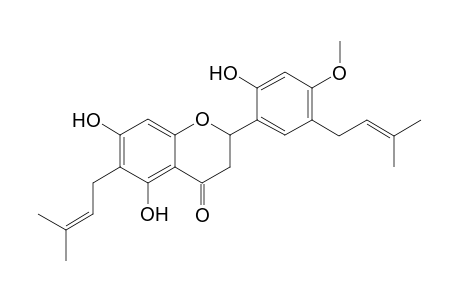 2,3-Dihydro-5,7-dihydroxy-2-[2-hydroxy-4-methoxy-5-(3-methylbut-2-enyl)phenyl]-6-(3-methylbut-2-enyl)-4H-benzopyran-4-one