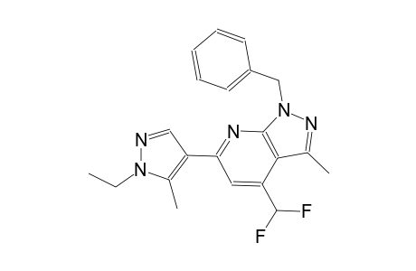 1H-pyrazolo[3,4-b]pyridine, 4-(difluoromethyl)-6-(1-ethyl-5-methyl-1H-pyrazol-4-yl)-3-methyl-1-(phenylmethyl)-