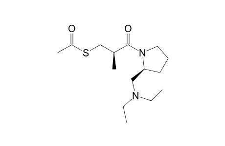 (2S)-1-((2'R)-3'-Acetylthio-2'-methylpropanoyl)-2-(diethylaminomethyl)pyrrolidine