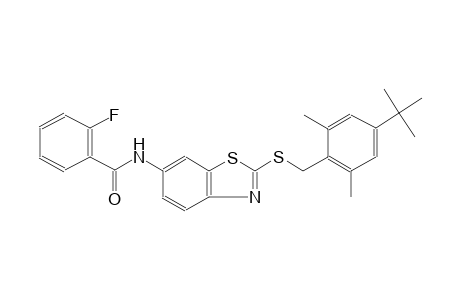 benzamide, N-[2-[[[4-(1,1-dimethylethyl)-2,6-dimethylphenyl]methyl]thio]-6-benzothiazolyl]-2-fluoro-