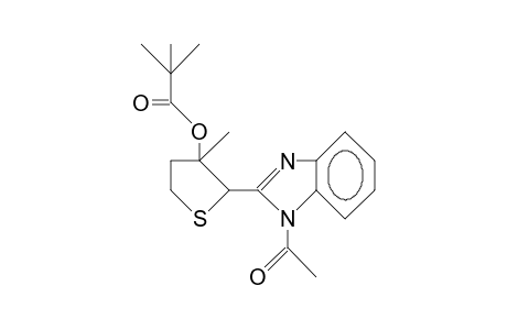 2-(1-Acetyl-2-benzimidazolyl)-cis-3-T-butyroyloxy-3-methyl-tetrahydro-thiophene