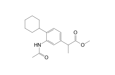 Methyl 2-(3-acetylamido-4-cyclohexylphenyl)-1-propanoate
