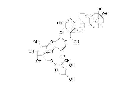 3-O-(.alpha.-L-Arabinopyranosyl-(1->6).beta.-D-glucopyranosyl-(1->2).alpha.-L-arabinopyranosyl)-2.beta.,17,23,16-tetrahydrox-
