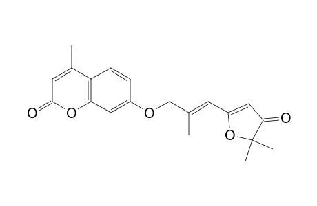 7-{[(2E)-3-(5,5-dimethyl-4-oxo-4,5-dihydrofuran-2-yl)-2-methylprop-2-en-1-yl]oxy}-4-methyl-2H-chromen-2-one
