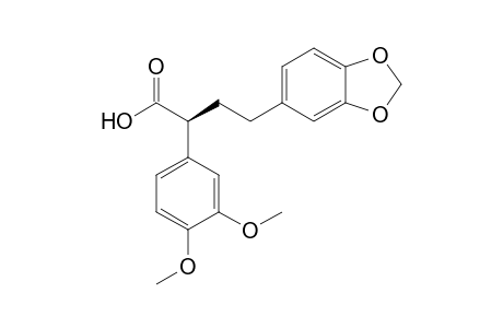 (+)-(S)-2-(3,4-Dimethoxyphenyl)-4-(3,4-methylenedioxyphenyl)butanoic acid