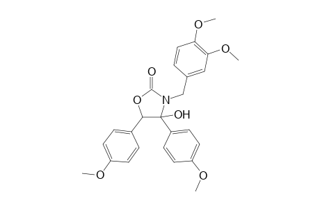 3-(3,4-Dimethoxybenzyl)-4-hydroxy-4,5-bis(4-methoxyphenyl)-1,3-oxazolidin-2-one
