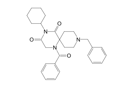 1-Benzoyl-9-benzyl-4-cyclohexyl-1,4,9-triazaspiro[5.5]undecane-3,5-dione
