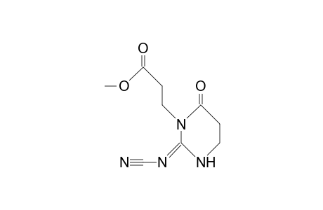 2-((-Cyano-imino)-3-(2-methoxycarbonyl-ethyl)-hexahydro-pyrimidin-4-one
