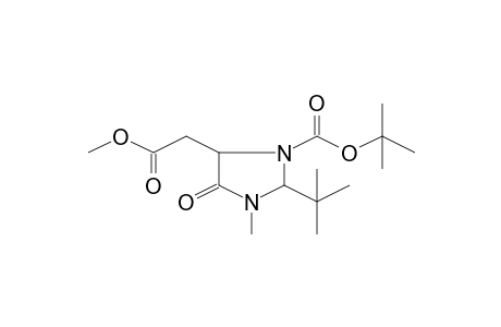 2-t-Butyl-5-methoxycarbonylmethyl-3-methyl-4-oxoimidazolidine-1-carboxylic acid, t-butyl ester