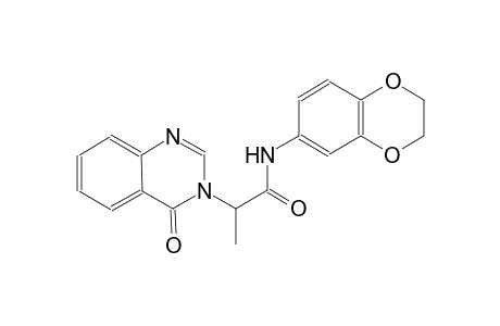 3-quinazolineacetamide, N-(2,3-dihydro-1,4-benzodioxin-6-yl)-3,4-dihydro-alpha-methyl-4-oxo-, (alpha~3~S)-