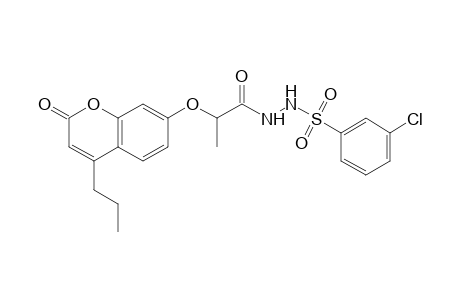 1-[(m-chlorophenyl)sulfonyl]-2-{2-[(2-oxo-4-propyl-2H-1-benzopyran-7-yl)oxy]propionyl}hydrazine