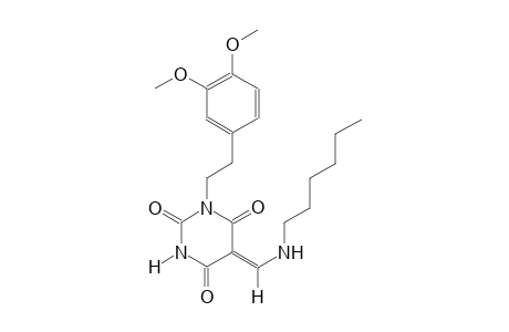 (5Z)-1-[2-(3,4-dimethoxyphenyl)ethyl]-5-[(hexylamino)methylene]-2,4,6(1H,3H,5H)-pyrimidinetrione