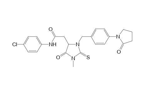 N-(4-chlorophenyl)-2-[1-methyl-5-oxidanylidene-3-[[4-(2-oxidanylidenepyrrolidin-1-yl)phenyl]methyl]-2-sulfanylidene-imidazolidin-4-yl]ethanamide