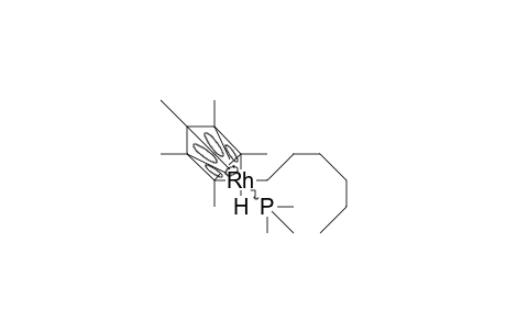 (/.eta.-5/-Pentamethyl-cyclopentadienyl)-trimethylphosphino-hexyl-hydrido rhodium