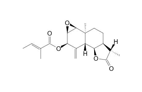 1.beta.,2.beta.-Epoxy-3.beta.-(angeloyloxy)-5..beta.-H,6.alpha.-H, 7.alpha.-H,10.alpha.-methyl,11.alpha.-methyl-eudesm-4(15)-en-6,12-olide