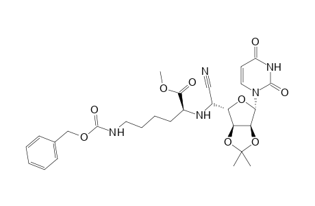 (R/S)-1-{5'-[5"-(Benzyloxycarbonylamino)-1"-(S)-(methoxycarbonyl)pentylamino]-5'-deoxy-2',3'-O isopropylidene-.beta.,D-allo(.alpha.,L-talo)furanurononitrile}uracil
