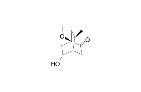 (1R(*),5R(*),8R(*))-5-Hydroxy-1-methoxy-1-methoxy-8-methylbicyclo-[2.2.2]octan-2-one