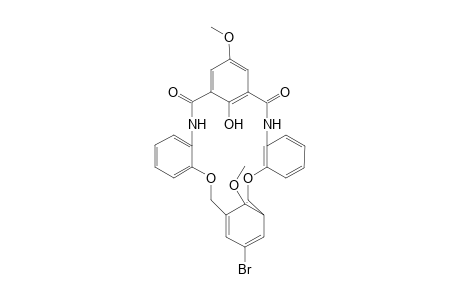 10-Bromo-3,18-diaza-4,5;16,17-dibenzo-24-hydroxy-13,22-dimethoxy-6,15-dioxatricyclo[12.3.3.1.1]tetraeicosa-1(24),8,10,12,20,22-hexaene-2,19-dione